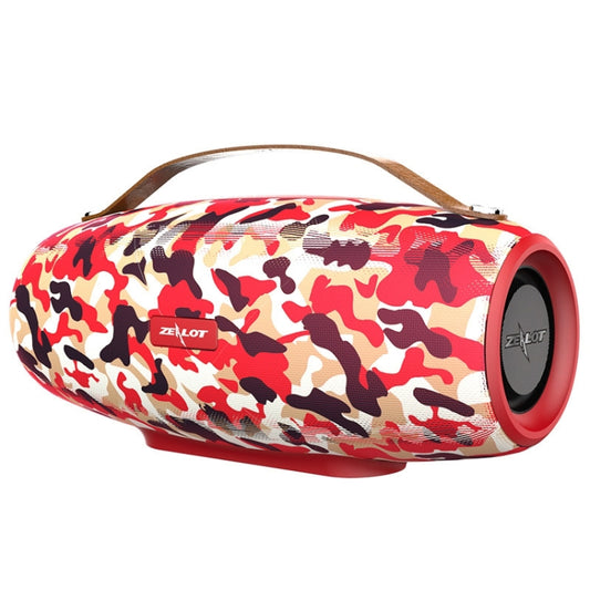 ZEALOT S27 Multifunctional Bass Wireless Bluetooth Speaker, Built-in Microphone, Support Bluetooth Call & AUX & TF Card & 1x93mm + 2x66mm Speakers(Camouflage Red) - Desktop Speaker by ZEALOT | Online Shopping UK | buy2fix