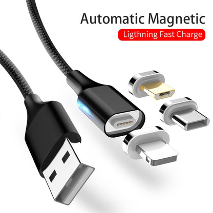 M11 3 in 1 5A USB to 8 Pin + Micro USB + USB-C / Type-C Nylon Braided Magnetic Data Cable, Cable Length: 1m (Silver) - Charging Cable & Head by buy2fix | Online Shopping UK | buy2fix
