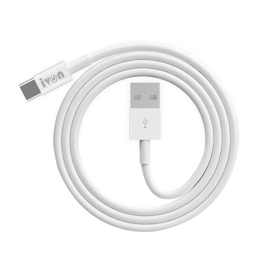 IVON CA70 Type-C / USB-C Fast Charging Data Cable, Length: 2m (White) - USB-C & Type-C Cable by IVON | Online Shopping UK | buy2fix