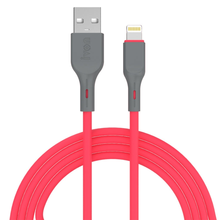 IVON CA78 2.4A 8 Pin Fast Charging Data Cable, Length: 1m (Red) - Normal Style Cable by IVON | Online Shopping UK | buy2fix