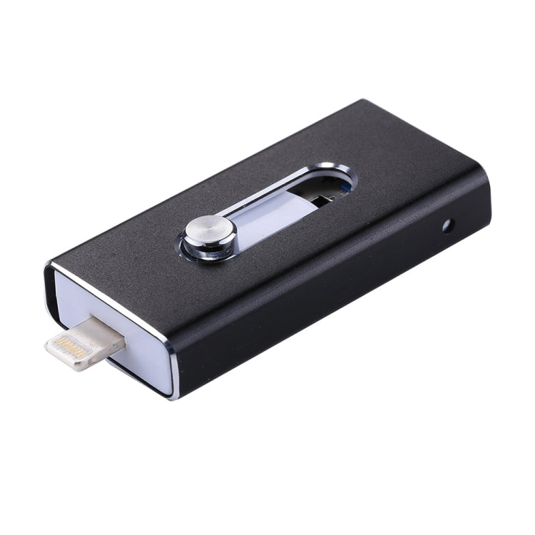 RQW-02 3 in 1 USB 2.0 & 8 Pin & Micro USB 16GB Flash Drive(Black) - U Disk & Card Reader by buy2fix | Online Shopping UK | buy2fix