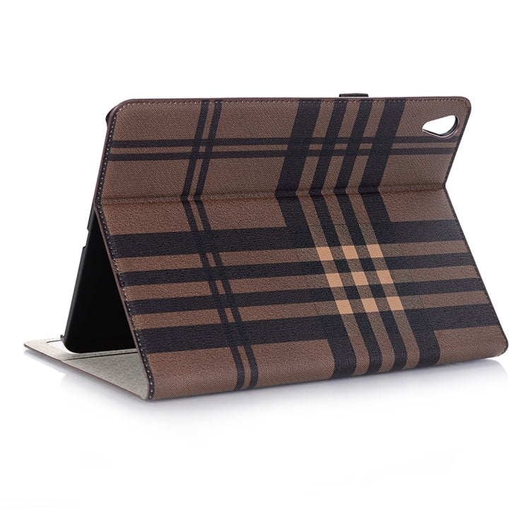 Plaid Texture Horizontal Flip PU Leather Case for iPad Air 13 2024 / iPad Pro 12.9 inch (2018), with Holder & Card Slots & Wallet (Coffee) - iPad Pro 12.9 (2018) Cases by buy2fix | Online Shopping UK | buy2fix