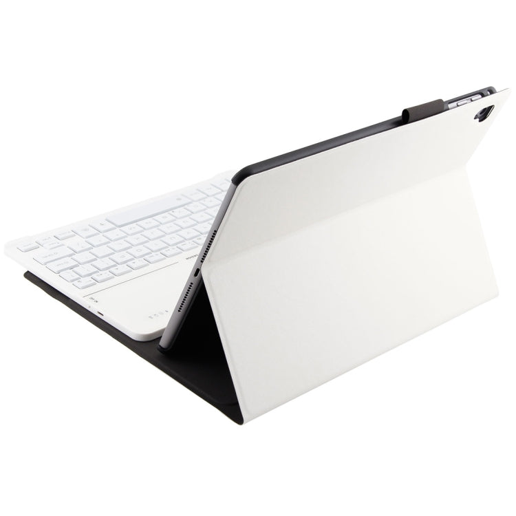 FT2068D For iPad Air 2 & Air 1 / Pro 9.7 inch & 2017 iPad & 2018 iPad Backlight Version Lambskin Texture Detachable Tempered Glass Bluetooth Keyboard Leather Tablet Case with Pen Slot & Stand Function (White) - Universal by buy2fix | Online Shopping UK | buy2fix