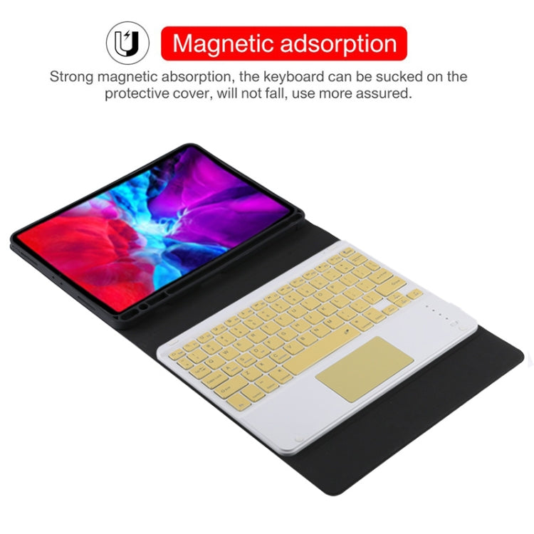 TG11BC Detachable Bluetooth Yellow Keyboard Microfiber Leather Tablet Case for iPad Pro 11 inch (2020), with Touchpad & Pen Slot & Holder (Black) - For iPad Pro by buy2fix | Online Shopping UK | buy2fix