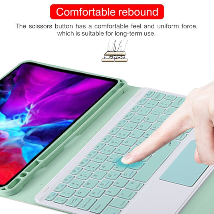 TG11BC Detachable Bluetooth Green Keyboard Microfiber Leather Tablet Case for iPad Pro 11 inch (2020), with Touchpad & Pen Slot & Holder (Green) - For iPad Pro by buy2fix | Online Shopping UK | buy2fix