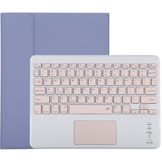 TG-102BC Detachable Bluetooth Pink Keyboard + Microfiber Leather Tablet Case for iPad 10.2 inch / iPad Air (2019), with Touch Pad & Pen Slot & Holder(Purple) - For iPad Air by buy2fix | Online Shopping UK | buy2fix
