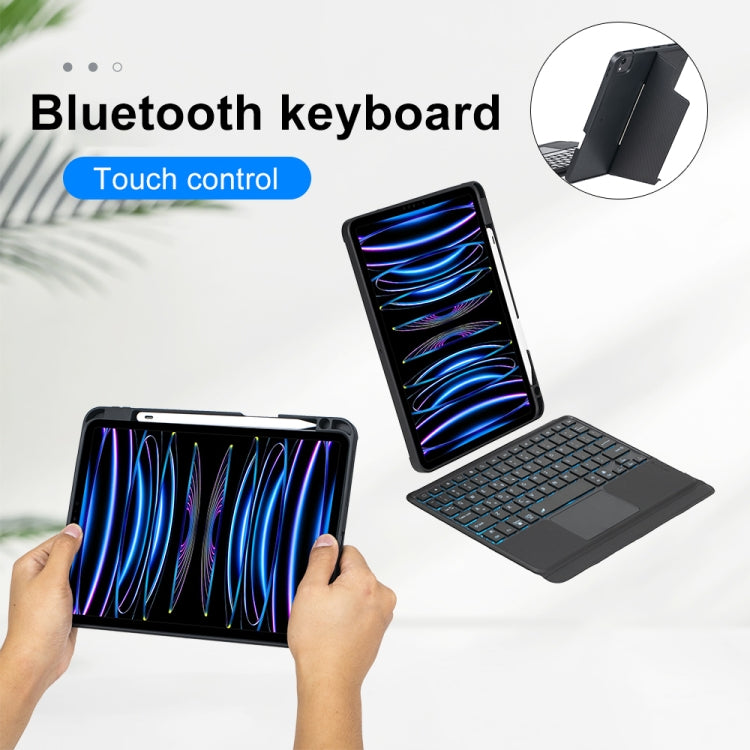 T11-AS For iPad Air 5/4 10.9/Pro 11 2022&2021&2020&2018 Touch Backlight Split Type Bluetooth Keyboard Leather Case - Universal by buy2fix | Online Shopping UK | buy2fix