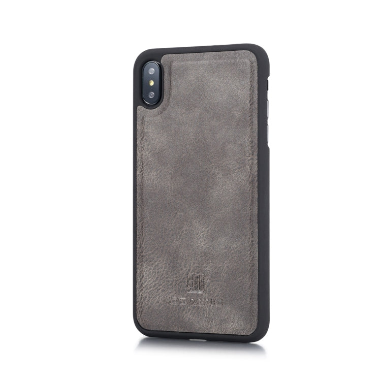 For iPhone XS Max DG.MING Crazy Horse Texture Flip Detachable Magnetic Leather Case with Holder & Card Slots & Wallet (Grey) - More iPhone Cases by DG.MING | Online Shopping UK | buy2fix