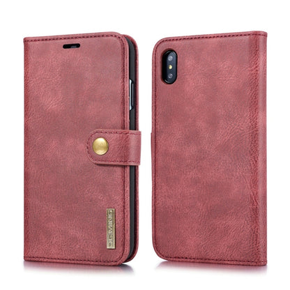 For iPhone XS Max DG.MING Crazy Horse Texture Flip Detachable Magnetic Leather Case with Holder & Card Slots & Wallet (Red) - More iPhone Cases by DG.MING | Online Shopping UK | buy2fix