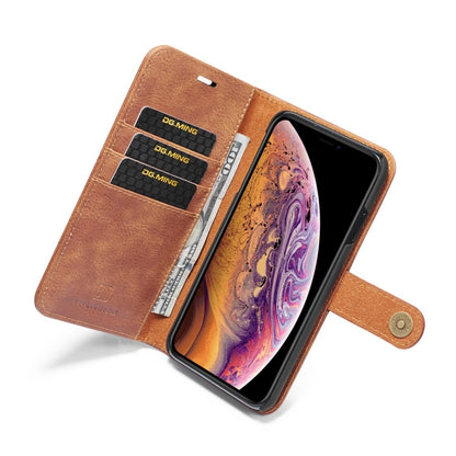 For iPhone XS Max DG.MING Crazy Horse Texture Flip Detachable Magnetic Leather Case with Holder & Card Slots & Wallet (Brown) - More iPhone Cases by DG.MING | Online Shopping UK | buy2fix