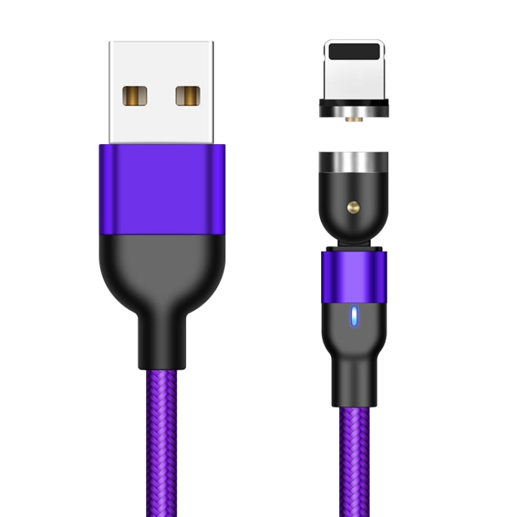 2m 2A Output USB to 8 Pin Nylon Braided Rotate Magnetic Charging Cable(Purple) - Charging Cable & Head by buy2fix | Online Shopping UK | buy2fix