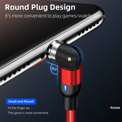 2m 2A Output 3 in 1 USB to 8 Pin + USB-C / Type-C + Micro USB Nylon Braided Rotate Magnetic Charging Cable (Red) - Charging Cable & Head by buy2fix | Online Shopping UK | buy2fix