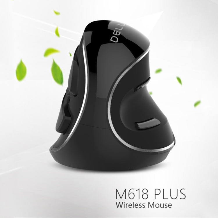 DELUX M618 Plus 2.4G 1600DPI Wireless Portable Vertical Ergonomic Mouse - Wireless Mice by DELUX | Online Shopping UK | buy2fix