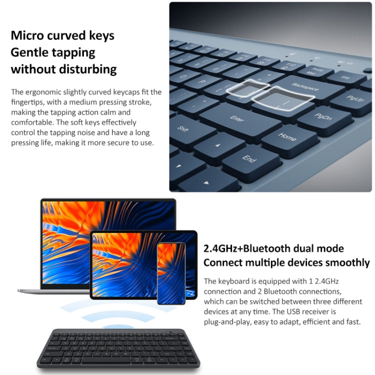 Original Xiaomi XMBXJP01YM 85 Keys Portable Dual-mode Keyboard (Dark Gray) - Wireless Keyboard by Xiaomi | Online Shopping UK | buy2fix