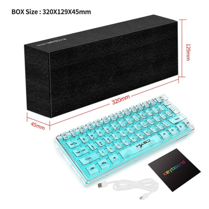 HXSJ V700T 61-key Wired Membrane RGB Backlit Mechanical Keyboard (Transparent) - Wired Keyboard by HXSJ | Online Shopping UK | buy2fix