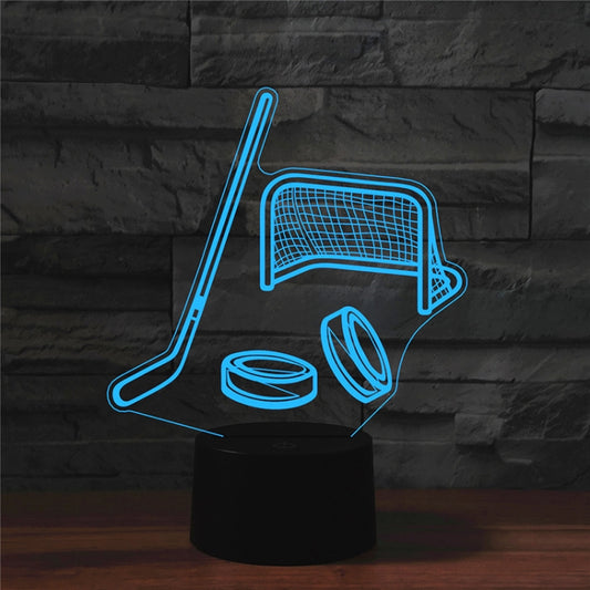 Ice Hockey Shape 3D Colorful LED Vision Light Table Lamp, Crack Touch Version - Novelty Lighting by buy2fix | Online Shopping UK | buy2fix