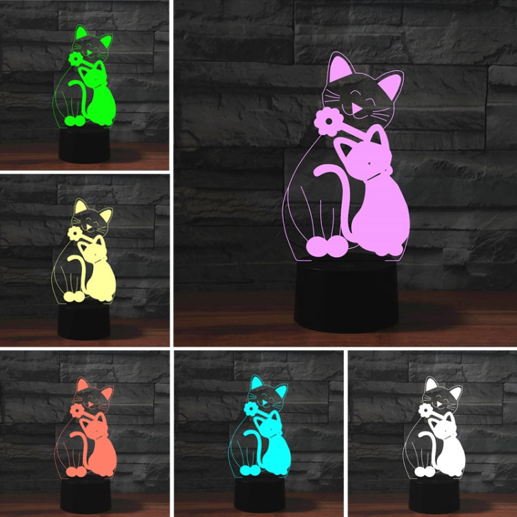 Cat Shape 3D Colorful LED Vision Light Table Lamp, Crack Touch Version - Novelty Lighting by buy2fix | Online Shopping UK | buy2fix