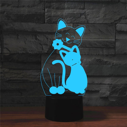 Cat Shape 3D Colorful LED Vision Light Table Lamp, Crack Remote Control Version - Novelty Lighting by buy2fix | Online Shopping UK | buy2fix