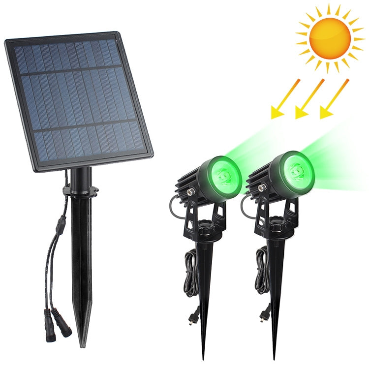 6W One for Two Solar Spotlight Outdoor IP65 Waterproof Light Control Induction Lawn Lamp, Luminous Flux: 300-400lm (Green Light) - Solar Lights by buy2fix | Online Shopping UK | buy2fix