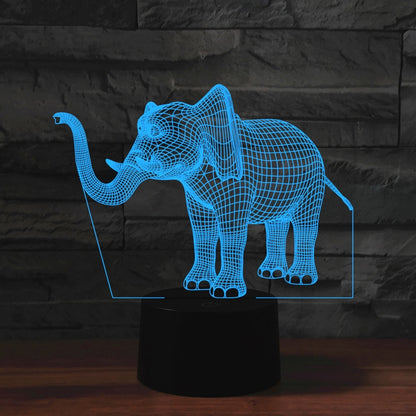Elephant Shape 3D Colorful LED Vision Light Table Lamp, USB & Battery Version - Novelty Lighting by buy2fix | Online Shopping UK | buy2fix