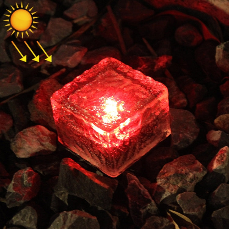 IP68 Waterproof Solar Powered Tempered Glass Outdoor LED Buried Light Garden Decoration Lamp with 0.2W Solar Panel(Red Light) - Buried Lights by buy2fix | Online Shopping UK | buy2fix