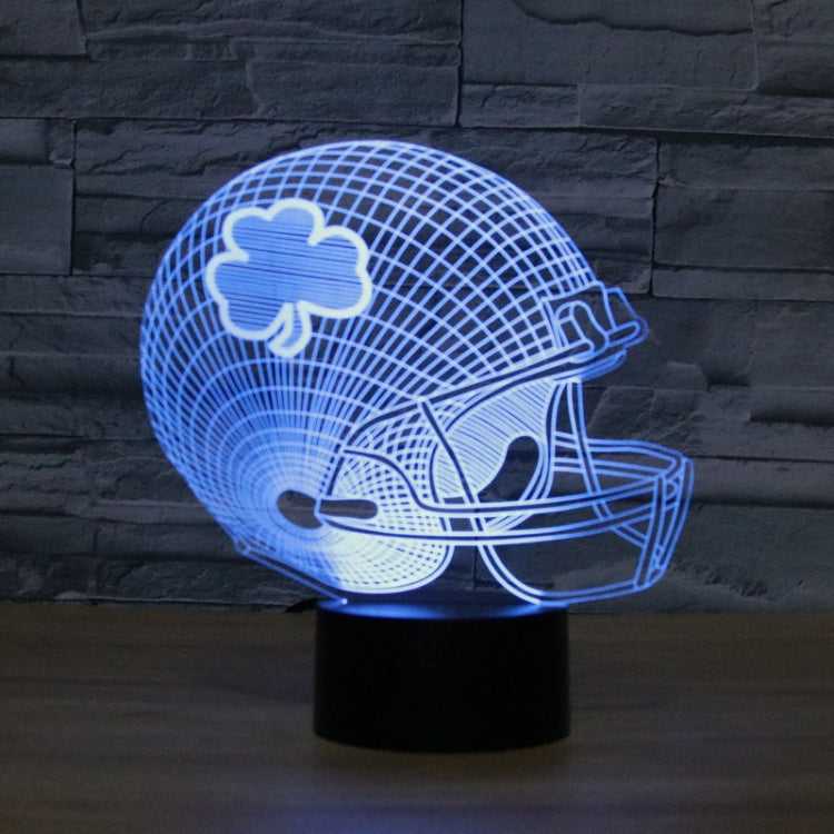 Rugby Hat Flower Shape 3D Colorful LED Vision Light Table Lamp, Charging Touch Version - Novelty Lighting by buy2fix | Online Shopping UK | buy2fix