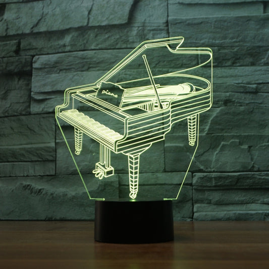 Piano Shape 3D Colorful LED Vision Light Table Lamp, USB & Battery Version - Novelty Lighting by buy2fix | Online Shopping UK | buy2fix