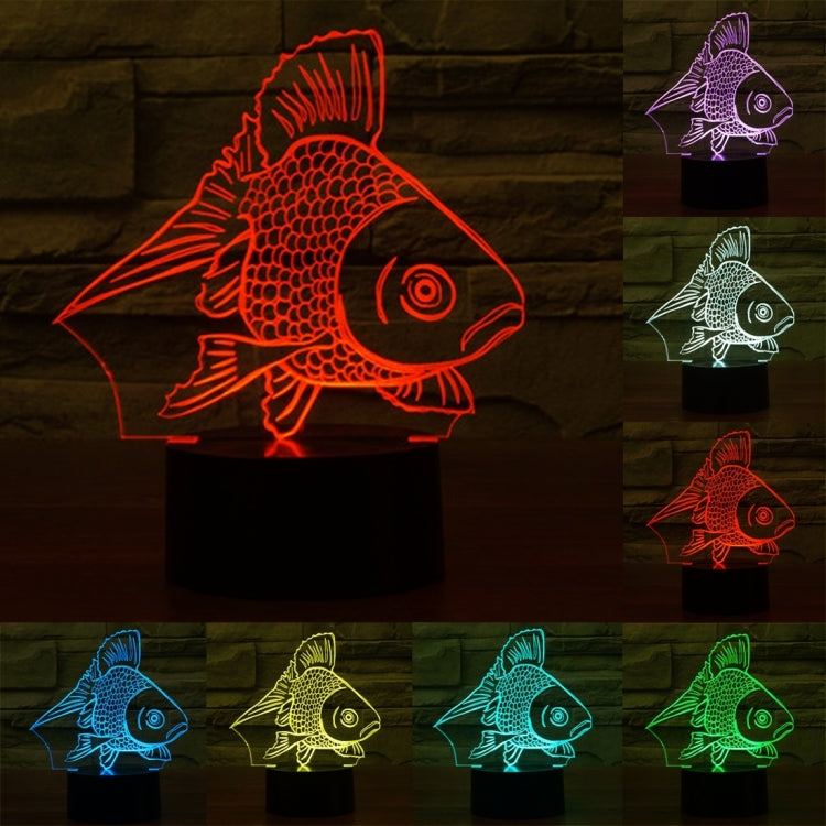 Goldfish Style 3D Touch Switch Control LED Light , 7 Color Discoloration Creative Visual Stereo Lamp Desk Lamp Night Light - Novelty Lighting by buy2fix | Online Shopping UK | buy2fix