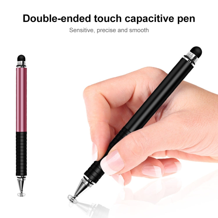 Suction Cup Dual Touch 2-in-1 Metal Capacitive Stylus Pen (Black) - Stylus Pen by buy2fix | Online Shopping UK | buy2fix