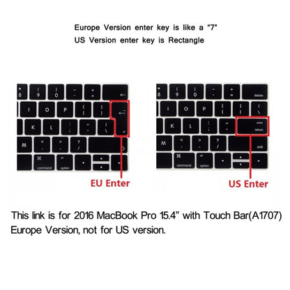 ENKAY Hat-Prince 2 in 1 Frosted Hard Shell Plastic Protective Case + Europe Version Ultra-thin TPU Keyboard Protector Cover for 2016 MacBook Pro 15.4 Inch with Touch Bar (A1707) (Black) - MacBook Pro Cases by ENKAY | Online Shopping UK | buy2fix