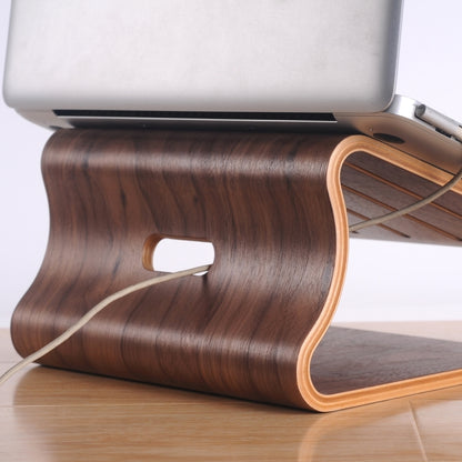 SamDi Artistic Wood Grain Desktop Heat Radiation Holder Stand Cradle for Apple Macbook, ASUS, Lenovo(Coffee) - MacBook Holder by buy2fix | Online Shopping UK | buy2fix