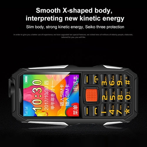 HAIYU H1 1.8 inch Triple Proofing Elder Phone, Waterproof Shockproof Dustproof,  2800mAh Battery, 21 Keys, LED Flashlight, FM, Dual SIM(Black) - HAIYU by HAIYU | Online Shopping UK | buy2fix