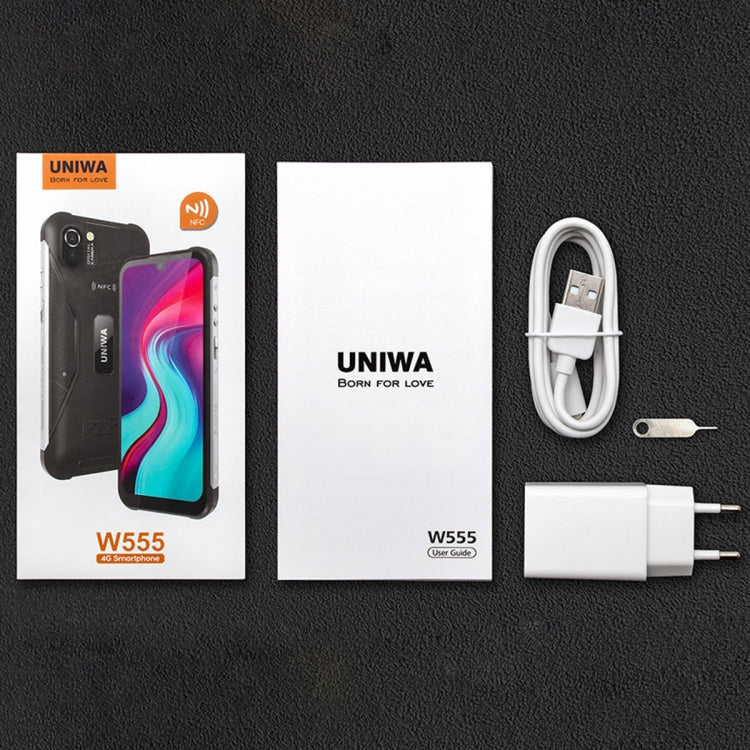 UNIWA W555 Rugged Phone, 3GB+32GB, Dual Rear Cameras, IP68 Waterproof Dustproof Shockproof, 5.71 inch Android 12.0 MTK6761 Quad Core up to 2.0GHz, Network: 4G, NFC, OTG, Global Version (Black) - UNIWA by UNIWA | Online Shopping UK | buy2fix
