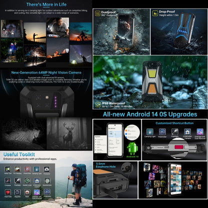 Unihertz 8849 Tank 3S Night Vision Projector Rugged Phone, 16GB+512GB, 6.79 inch Android 14 Dimensity 8200 Octa Core, Network: 5G (Black) - Other by Unihertz | Online Shopping UK | buy2fix