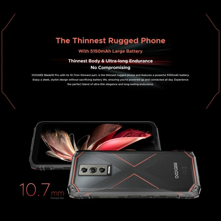 DOOGEE Blade 10 Pro, 6GB+256GB, 6.56 inch Android 14 Spreadtrum T606 Octa Core, Network: 4G, OTG, NFC (Black Red) - DOOGEE by DOOGEE | Online Shopping UK | buy2fix