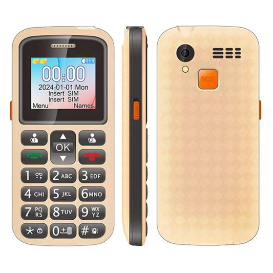 UNIWA M220 Elder Mobile Phone, 1.77 inch, 800mAh Battery, Network: 2G, SOS, LED Flashlight, FM, UK Plug (Yellow) - UNIWA by UNIWA | Online Shopping UK | buy2fix