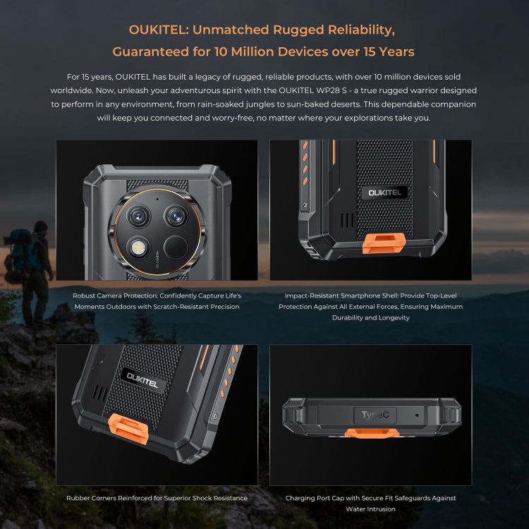 Oukitel WP28 S IP68/IP69K Rugged Phone, 4GB+128GB, Fingerprint, 6.52 inch Unisoc T606 Octa-core, NFC, OTG, Network: 4G (Grey) - OUKITEL by OUKITEL | Online Shopping UK | buy2fix