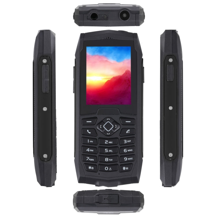 Rugtel R1D Rugged Phone, IP68 Waterproof Dustproof Shockproof, 2.4 inch, MTK6261D, 2000mAh Battery, Loud Box Speaker, FM, Network: 2G, Dual SIM (Black) - Others by Rugtel | Online Shopping UK | buy2fix
