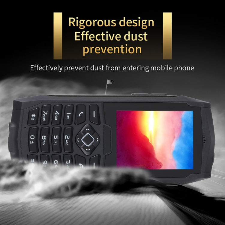 Rugtel R1D Rugged Phone, IP68 Waterproof Dustproof Shockproof, 2.4 inch, MTK6261D, 2000mAh Battery, Loud Box Speaker, FM, Network: 2G, Dual SIM (Black) - Others by Rugtel | Online Shopping UK | buy2fix