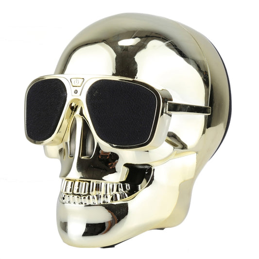 Sunglasses Skull Bluetooth Stereo Speaker, for iPhone, Samsung, HTC, Sony and other Smartphones (Gold) - Desktop Speaker by buy2fix | Online Shopping UK | buy2fix