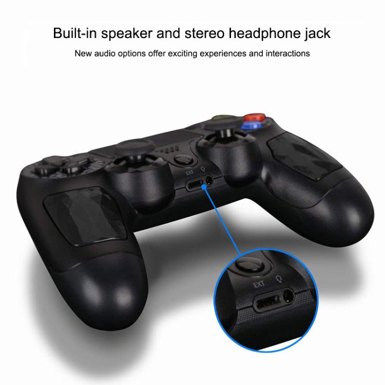 Wireless Bluetooth Diamond Texture Shock Touch Plate Game Handle Controller with Smart Indicator for Sony PS4(Blue) - Gamepads by buy2fix | Online Shopping UK | buy2fix