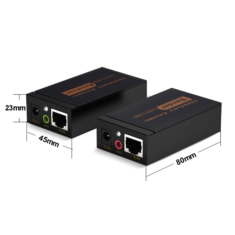 VGA & Audio Extender 1920x1440 HD 100m Cat5e / 6-568B Network Cable Sender Receiver Adapter, US Plug - VGA Extender by buy2fix | Online Shopping UK | buy2fix
