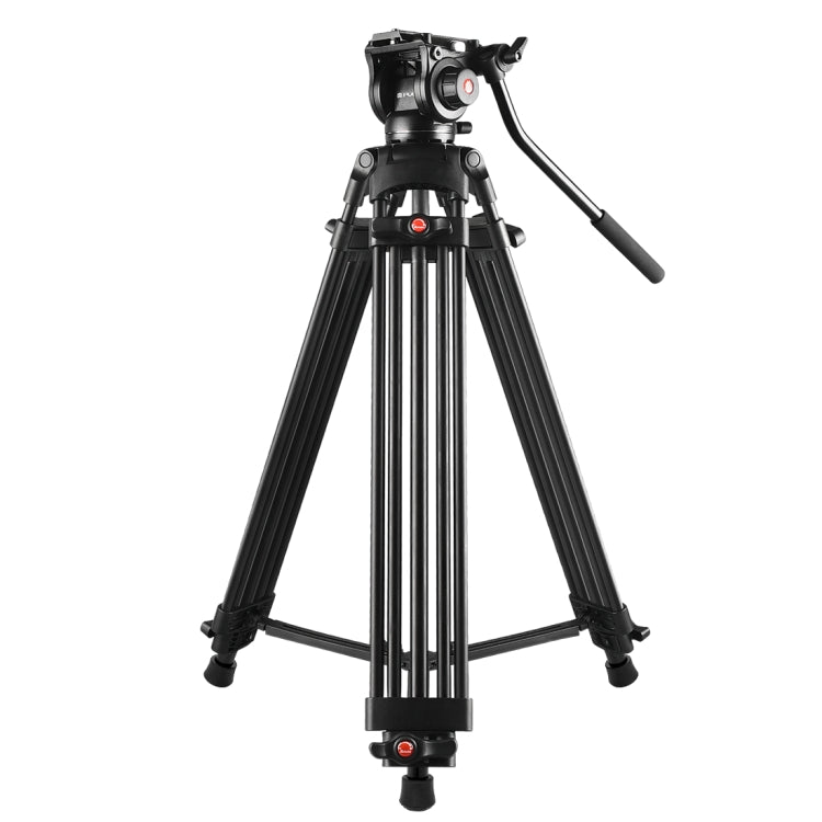 PULUZ Professional Heavy Duty Video Camcorder Aluminum Alloy Tripod with Fluid Drag Head for DSLR / SLR Camera, Adjustable Height: 80-160cm(Black) - Tripods by PULUZ | Online Shopping UK | buy2fix