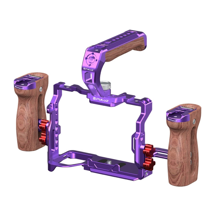 For Sony A7R5 / A7M4 PULUZ Metal Camera Cage Stabilizer Rig with Handle (Purple) - Camera Cage by PULUZ | Online Shopping UK | buy2fix