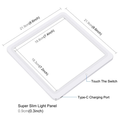 PULUZ Mini LED Photography Shadowless Light Lamp Panel Pad + Studio Shooting Tent Box, Acrylic Material, 20cm x 20cm Effective Area -  by PULUZ | Online Shopping UK | buy2fix