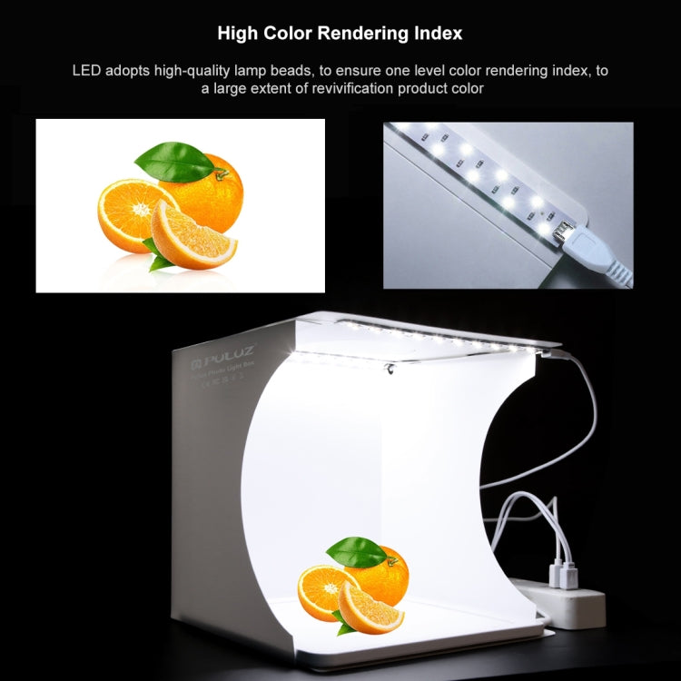 PULUZ Mini LED Photography Shadowless Light Lamp Panel Pad + Studio Shooting Tent Box, Acrylic Material, 20cm x 20cm Effective Area -  by PULUZ | Online Shopping UK | buy2fix