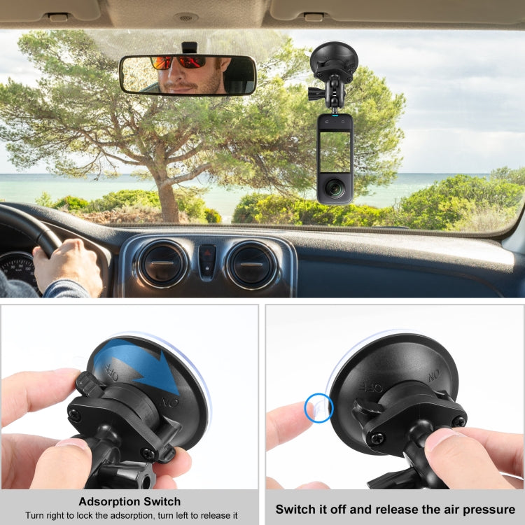 PULUZ 1/4 inch Magic Arm Suction Cup Mount (Black) - Helmet Mount by PULUZ | Online Shopping UK | buy2fix