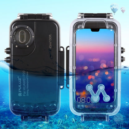 PULUZ PULUZ 40m/130ft Waterproof Diving Case for Huawei P20, Photo Video Taking Underwater Housing Cover(Black) - Huawei Cases by PULUZ | Online Shopping UK | buy2fix