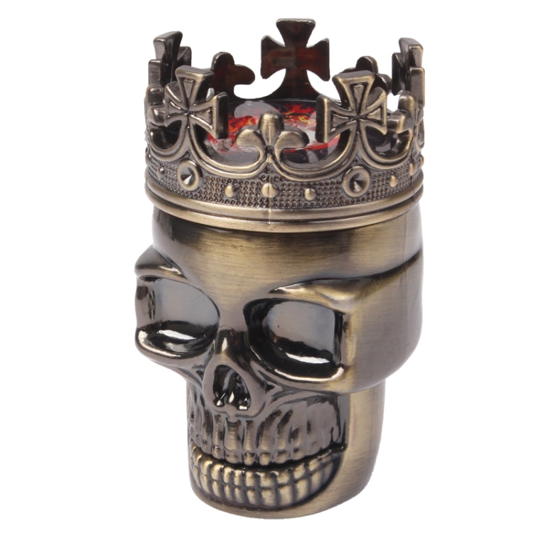 Skull King Style Zinc Alloy Double Layers Herb Tobacco Cigarette Grinder (Bronze) - Cigarette Box & Ashtrays by buy2fix | Online Shopping UK | buy2fix