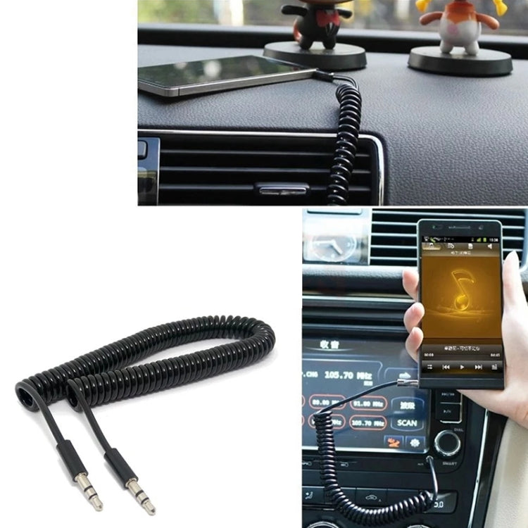 Spring Coiled 3.5mm Aux Cable, Compatible with Phones, Tablets, Headphones, MP3 Player, Car/Home Stereo & More, Length: 20cm up to 80cm(Black) - Cable & Splitter by buy2fix | Online Shopping UK | buy2fix